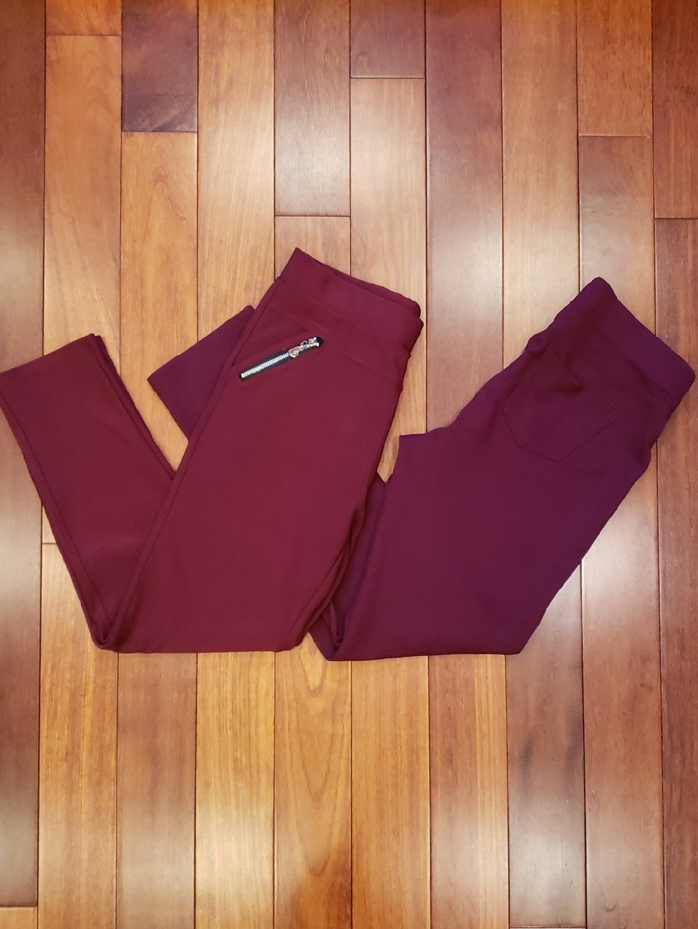 2 pair Maroon Leggings. Women's PS